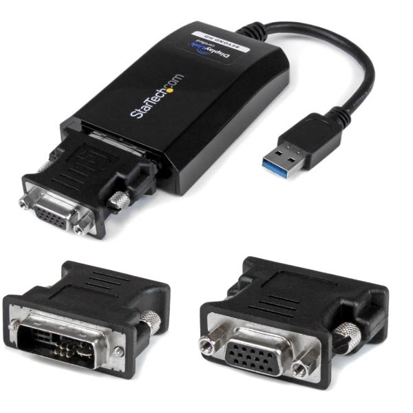 StarTech.com Ltd. USBディスプレイアダプター/USB 3.0/USB Type-A-DVI(DVI-VGAアダプター付き)/2048 x 1152/USBビデオアダプター USB32DVIPRO