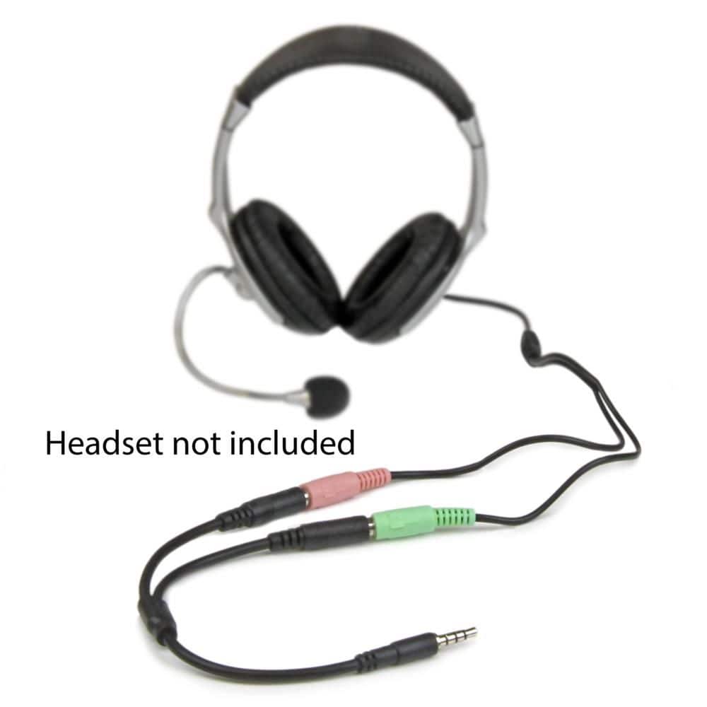 StarTech.com Ltd. ヘッドフォン/マイク用ジャック付ヘッドセット対応アダプタ 4極ミニプラグ (オス)-2x 3極ミニジャック (メス) MUYHSMFF