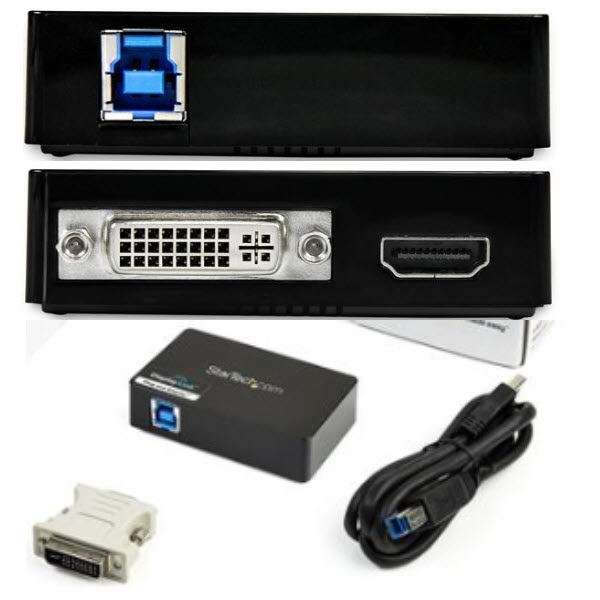 StarTech.com Ltd. USB 3.0-HDMI&DVIマルチディスプレイ変換アダプタ 外付けディスプレイ増設アダプタ USB3.0 A(オス)-DVI-I 29ピン(メス)&HDMI(メス) 2048x1152 USB32HDDVII