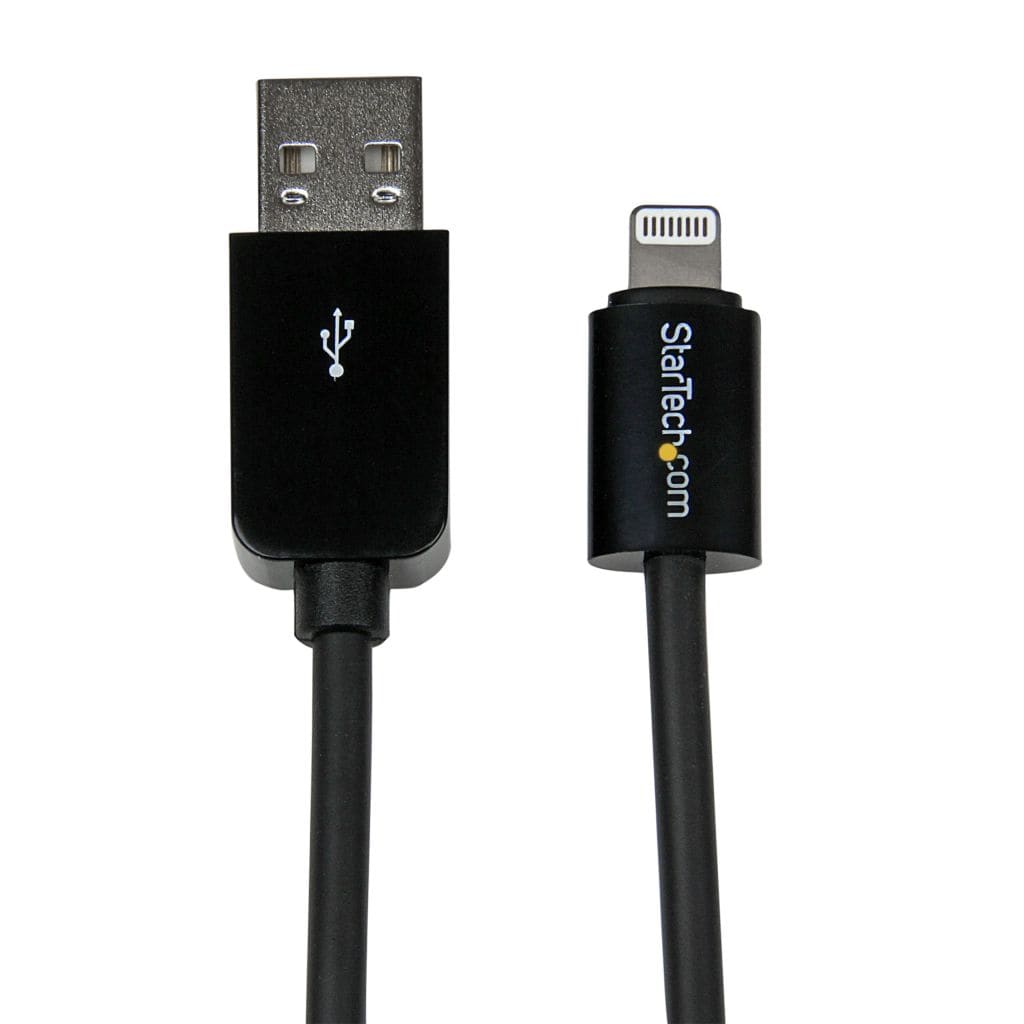 StarTech.com Ltd. 2m iPhone/iPod/iPad対応Apple LightningーUSBケーブル Apple MFi認証取得 ライトニング 8ピン(オス)ーUSB A(オス)充電&同期用ケーブル ブラック USBLT2MB