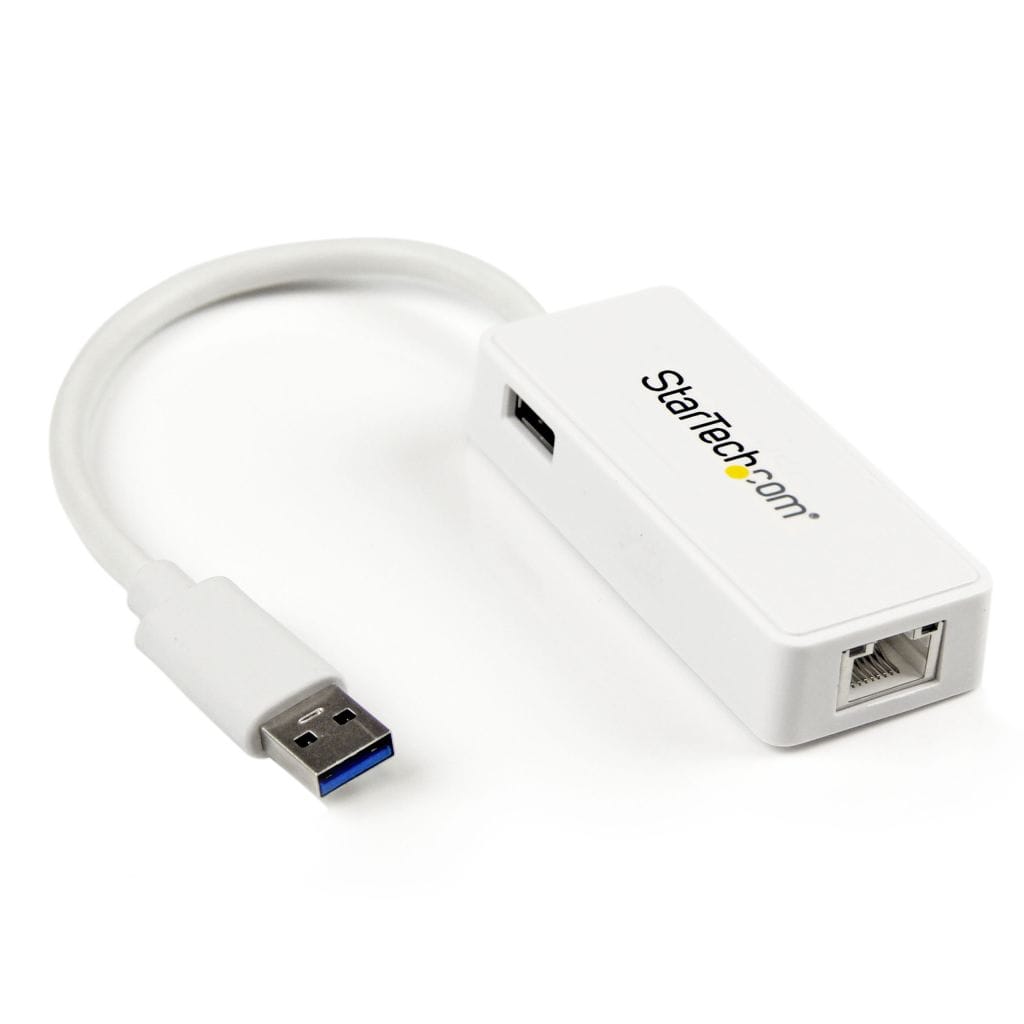 StarTech.com Ltd. USB 3.0-ギガビットイーサネット有線式LANアダプタ(USBポート x1付き) ホワイト 10/100/1000Mbps NICネットワークアダプタ USB 3.0 (オス)-RJ45 (メス) USB31000SPTW