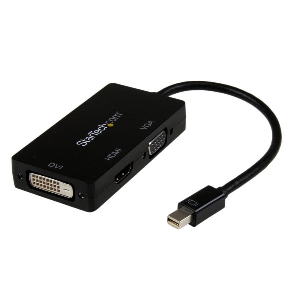 StarTech.com Ltd. Mini DisplayPort接続トラベルA/Vアダプタ 3イン1 ミニディスプレイポートMini DP - VGA/ DVI/ HDMI変換アダプタ 1920x1200/ 1080p ブラック MDP2VGDVHD