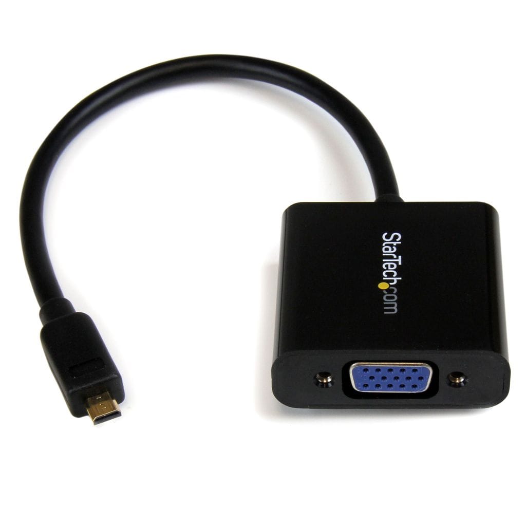 StarTech.com Ltd. Micro HDMI-VGA変換アダプタ (スマートフォン/ウルトラブック/タブレット対応) 1x マイクロHDMI(タイプ D) オスー1x VGA(D-Sub15ピン/ HD15) メス 1920x1080/1080p ブラック MCHD2VGAE2