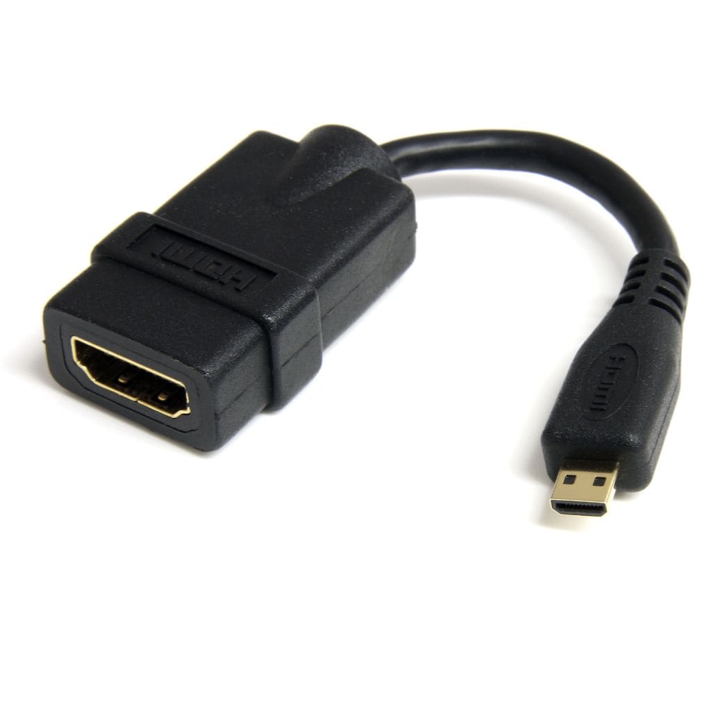 StarTech.com Ltd. マイクロHDMI-HDMI 1.4 変換ケーブル/12.7cm/4K30Hz/Micro HDMI タイプD(オス)-HDMI(メス)/ブラック/モニター アダプター コード/ディスプレイ コンバーター HDADFM5IN