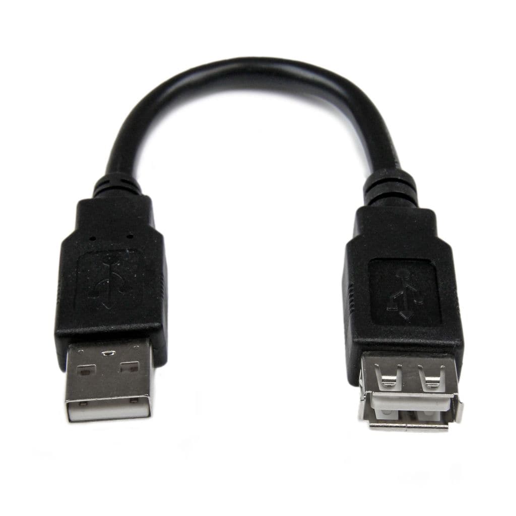 StarTech.com Ltd. 15cm USB2.0延長アダプタケーブル USB A(オス)-USB A(メス) ブラック USBEXTAA6IN