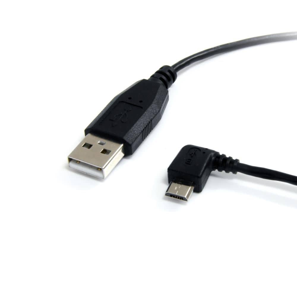 StarTech.com Ltd. 30cm micro USB変換ケーブル マイクロUSB左向きL型ケーブル USB A端子 オスーUSB micro-B端子 オス High Speed USB2.0対応 UUSBHAUB1LA