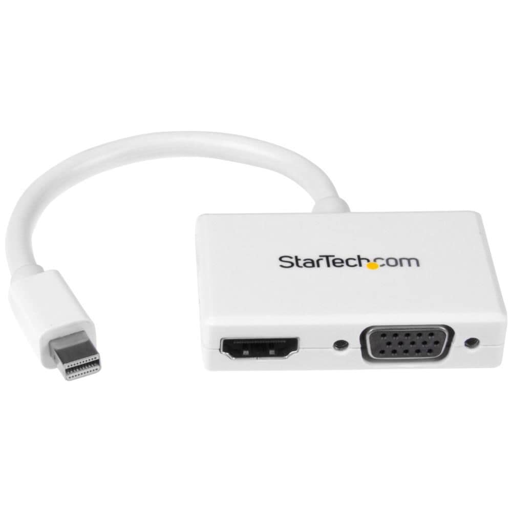 StarTech.com Ltd. Mini DisplayPort接続トラベルA/Vアダプタ ツーインワン・ミニディスプレイポートMini DP - VGA/ HDMI変換アダプタ 1920x1200/ 1080p ホワイト MDP2HDVGAW