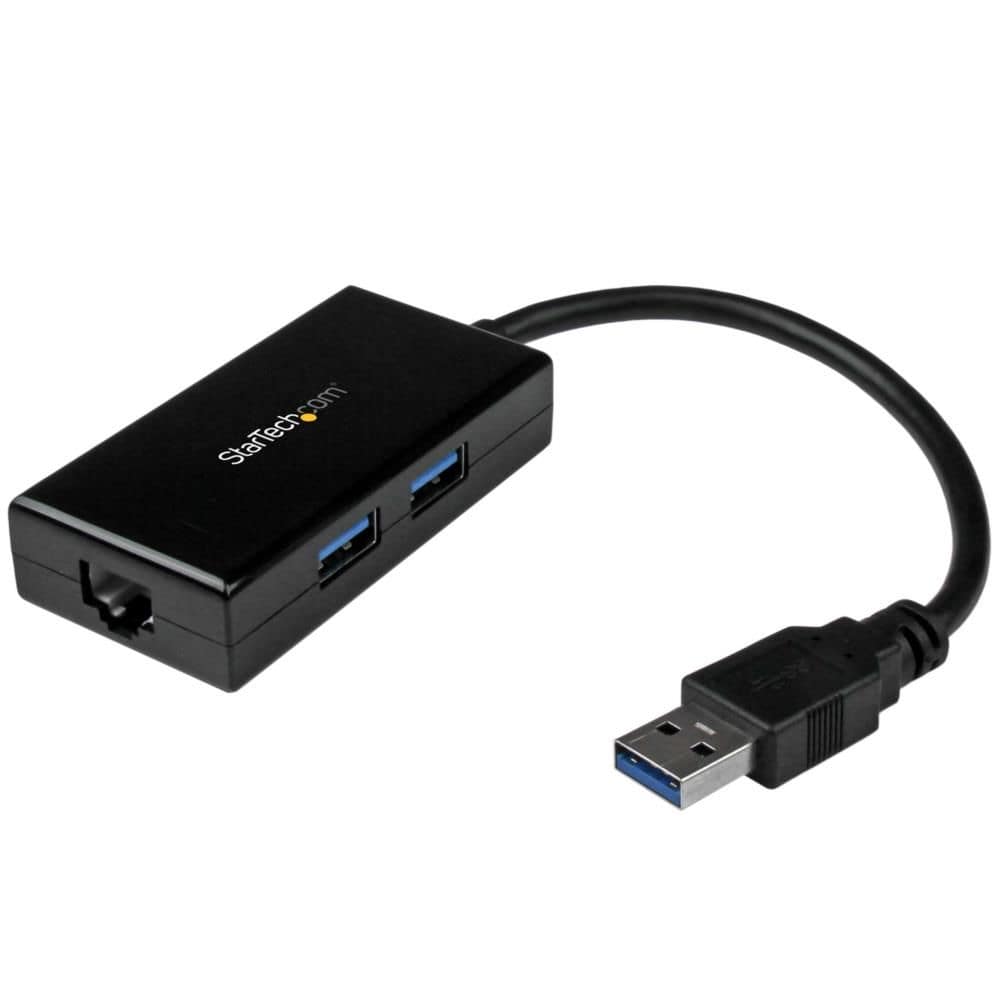 StarTech.com Ltd. USB 3.0 - ギガビットイーサネット有線LANアダプタ USBハブ(2ポート)内蔵 10/100/1000Mbps対応NIC ネイティブドライバ対応(Windows、Mac、Chrome OS) USB31000S2H