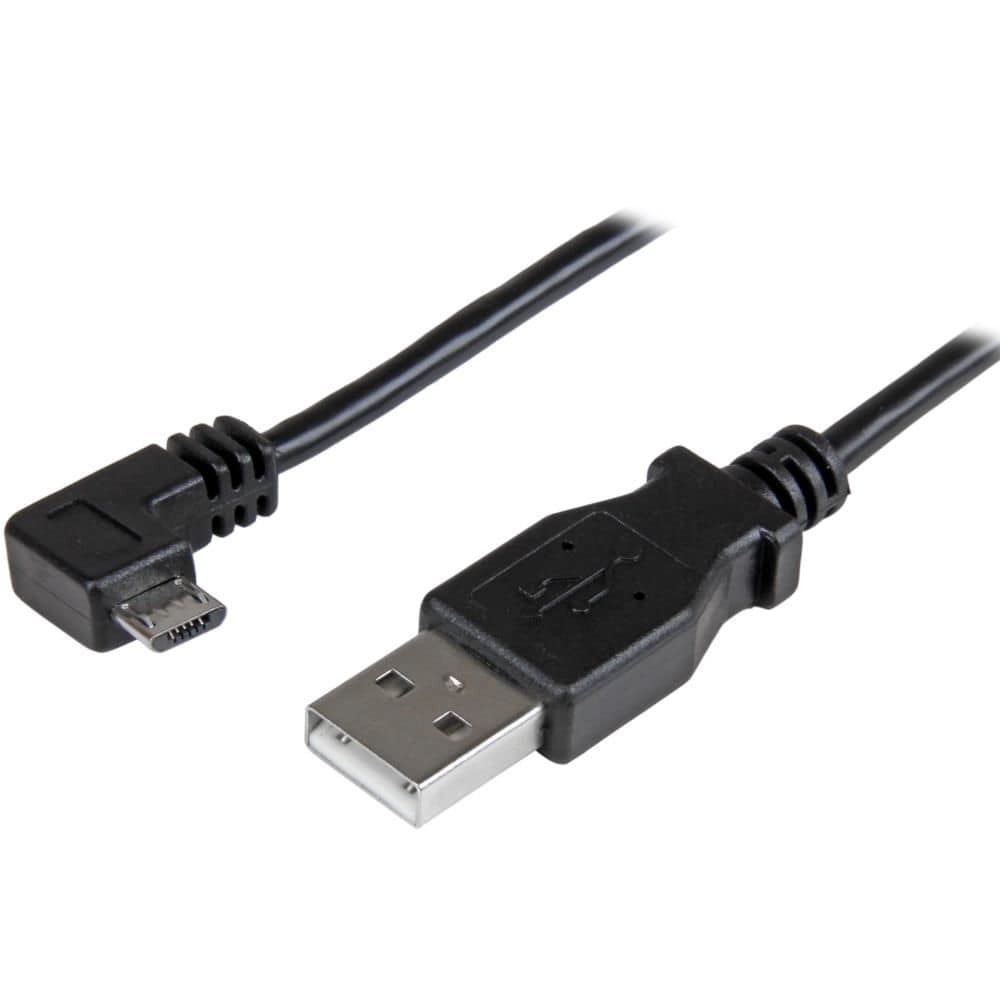 StarTech.com Ltd. 充電&同期用 Micro USBケーブル 2m L型右向き USB A オス - USBマイクロ オス 24AWG USBAUB2MRA