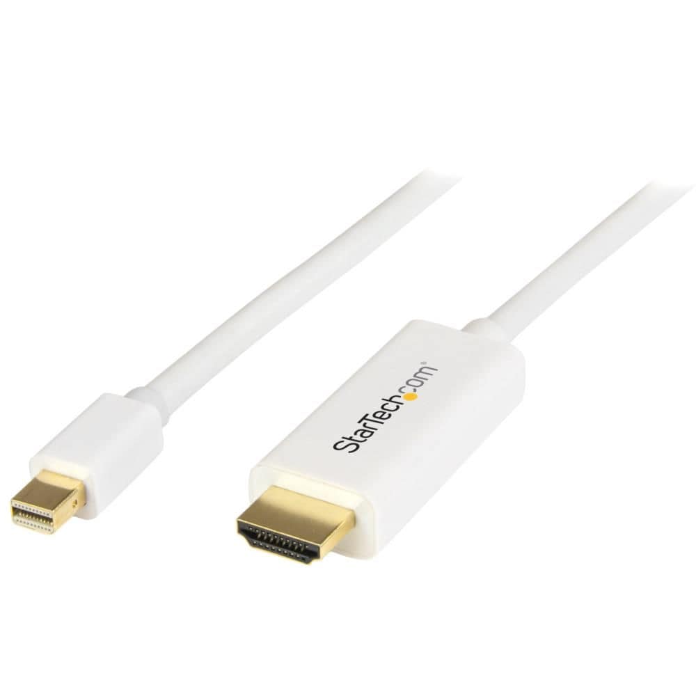 StarTech.com Ltd. Mini DisplayPort - HDMI変換ケーブル 1m ホワイト 4K解像度/UHD対応 ミニディスプレイポート/mDP（オス） - HDMI（オス）アダプタケーブル MDP2HDMM1MW