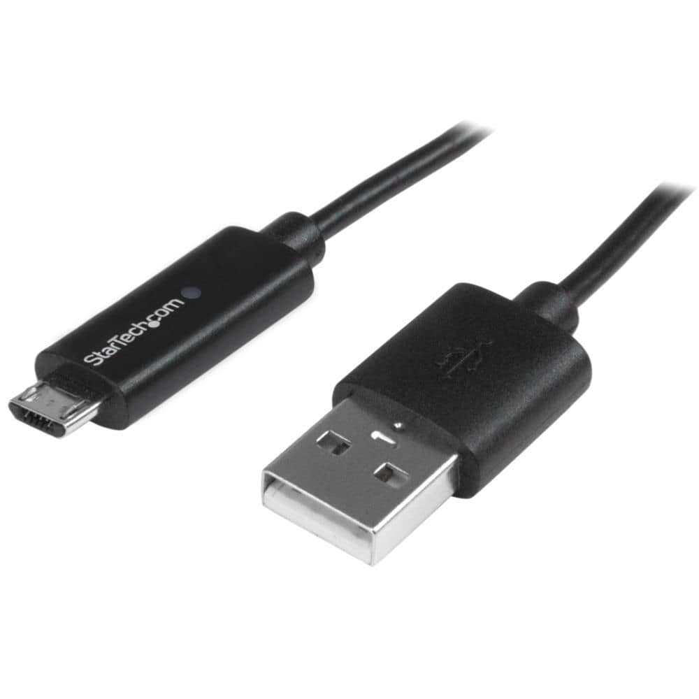 StarTech.com Ltd. 1m Micro USB 充電ケーブル (充電お知らせLEDライト付き) USB(オス) - マイクロUSB(オス) USBAUBL1M