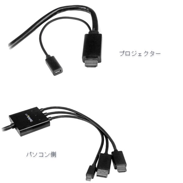 StarTech.com Ltd. HDMI /DisplayPort /Mini DisplayPort - HDMI 変換アダプタケーブル 2m HDMI /ミニディスプレイポート /ディスプレイポート（オス） - DPMDPHD2HD