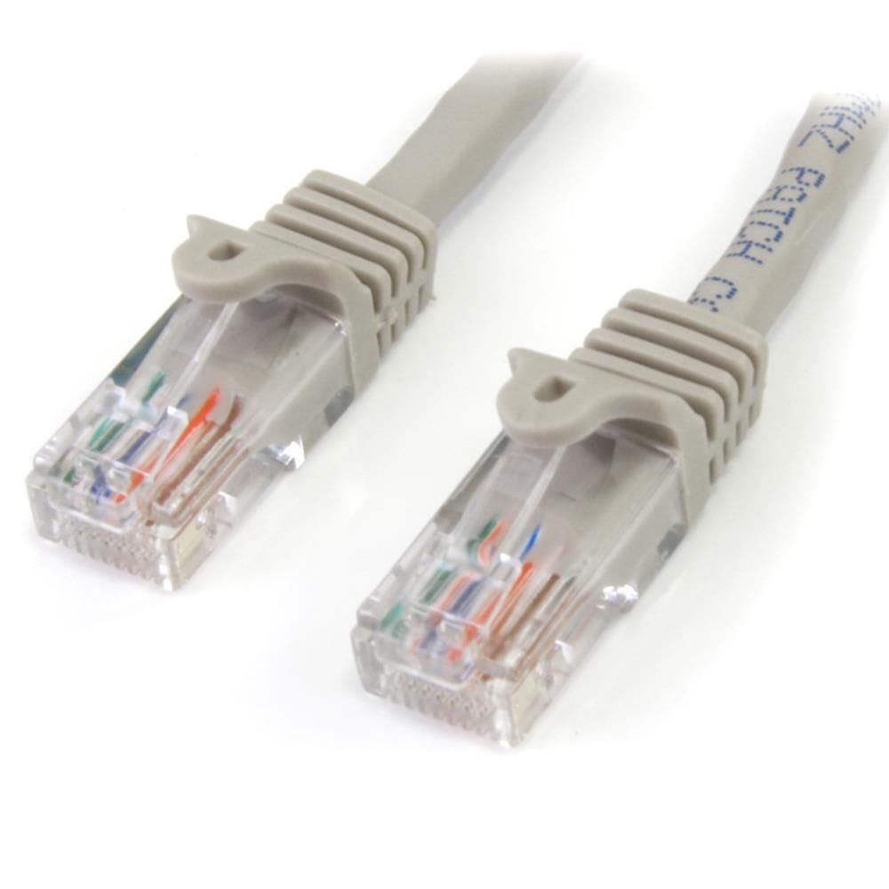 StarTech.com Ltd. 1m カテゴリー5e LANケーブル グレー RJ45コネクタ(ツメ折れ防止カバー付き) イーサネット対応Cat5e UTPケーブル 45PAT1MGR