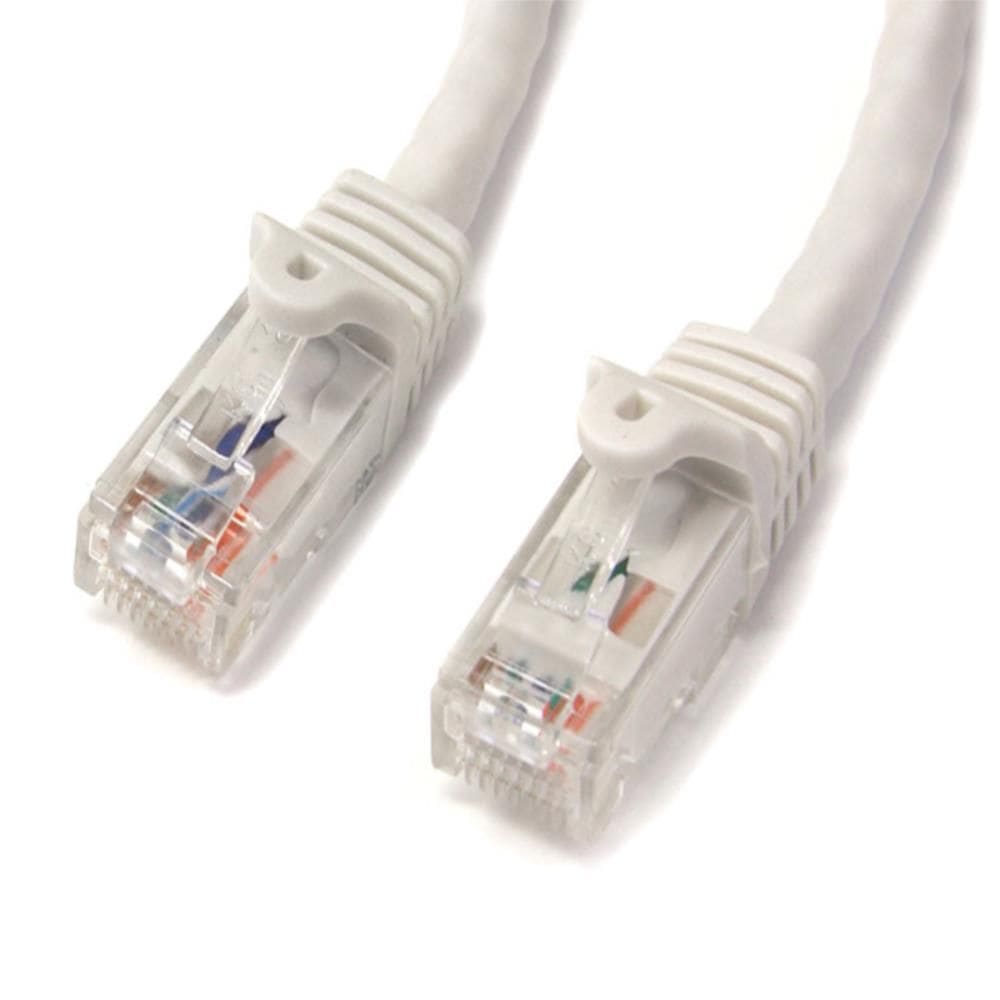 StarTech.com Ltd. 15m カテゴリー6 LANケーブル ホワイト RJ45モールディングコネクタ(ツメ折れ防止カバー付き) ギガビットイーサネット対応Cat6 UTPケーブル N6PATC15MWH