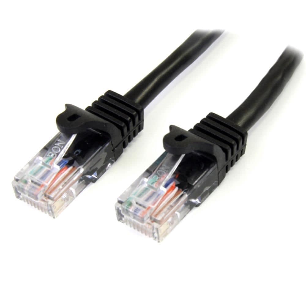 StarTech.com Ltd. 1m カテゴリー5e LANケーブル ブラック RJ45コネクタ(ツメ折れ防止カバー付き) イーサネット対応Cat5e UTPケーブル 45PAT1MBK