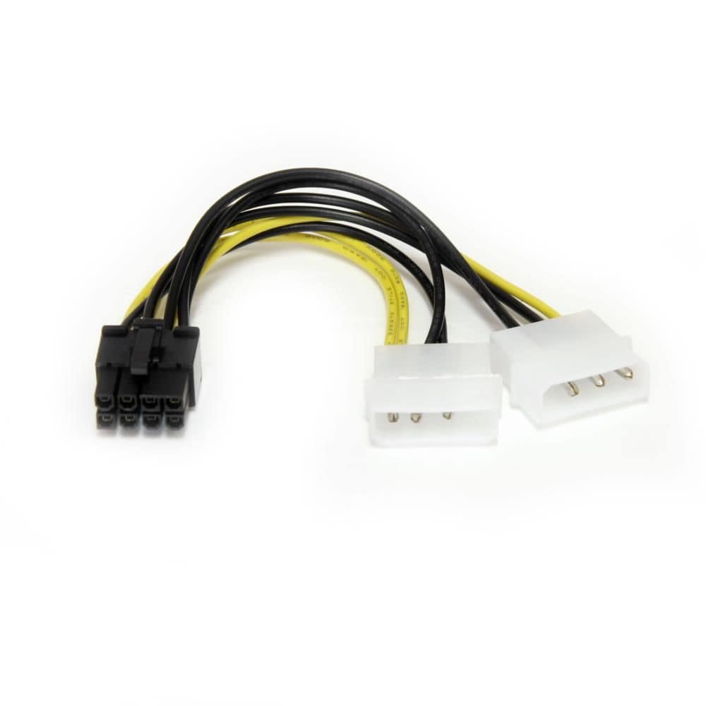 StarTech.com Ltd. 15cm 2x ペリフェラル電源コネクタ(4ピン/オス) - PCI Express電源コネクタ(8ピン/オス)変換アダプタケーブル LP4PCIEX8ADP