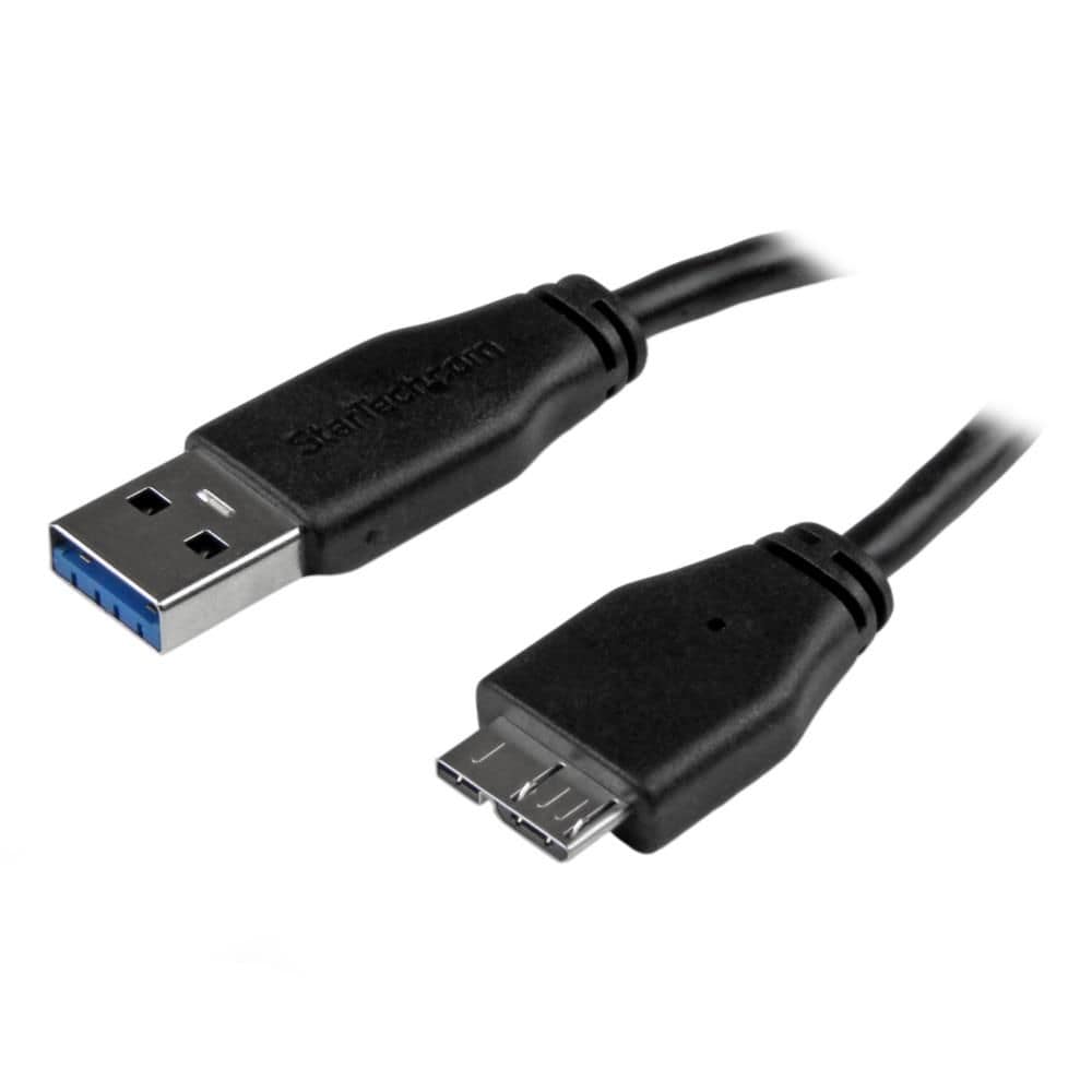 StarTech.com Ltd. Micro USB 3.0 スリムケーブル A(オス) - マイクロB(オス) 15cm USB3AUB15CMS