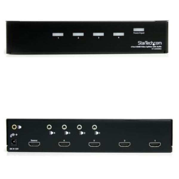 StarTech.com Ltd. 4出力対応HDMIスプリッター分配器 3.5mmステレオオーディオ対応 1080p/1920x1200 ST124HDMI2