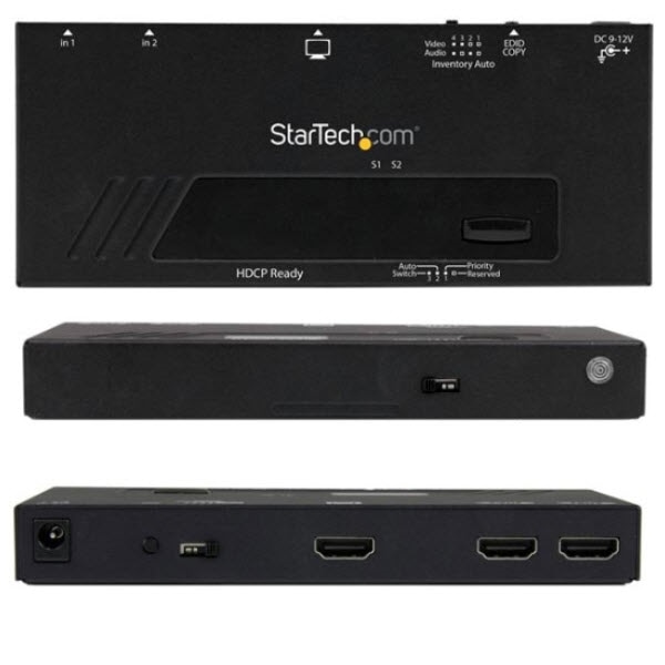 StarTech.com Ltd. 2入力1出力HDMIディスプレイ切替器/セレクター/スイッチ 1080p 自動/優先切替機能付き VS221HDQ