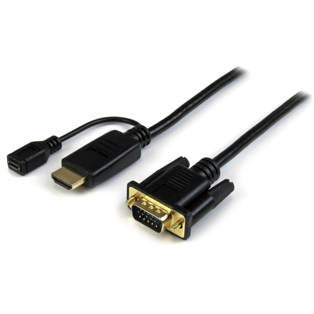 StarTech.com Ltd. HDMI - VGAアクティブ変換ケーブルアダプタ 3m 1920x1200/1080p HDMI(オス) - アナログRGB/D-Sub15ピン(オス) HD2VGAMM10