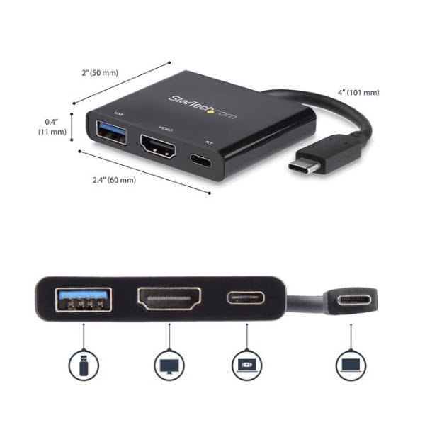 StarTech.com Ltd. USB Type-C接続HDMIディスプレイ変換アダプタ 4K/30Hz Thunderbolt 3 互換 60W USB Power Delivery CDP2HDUACP