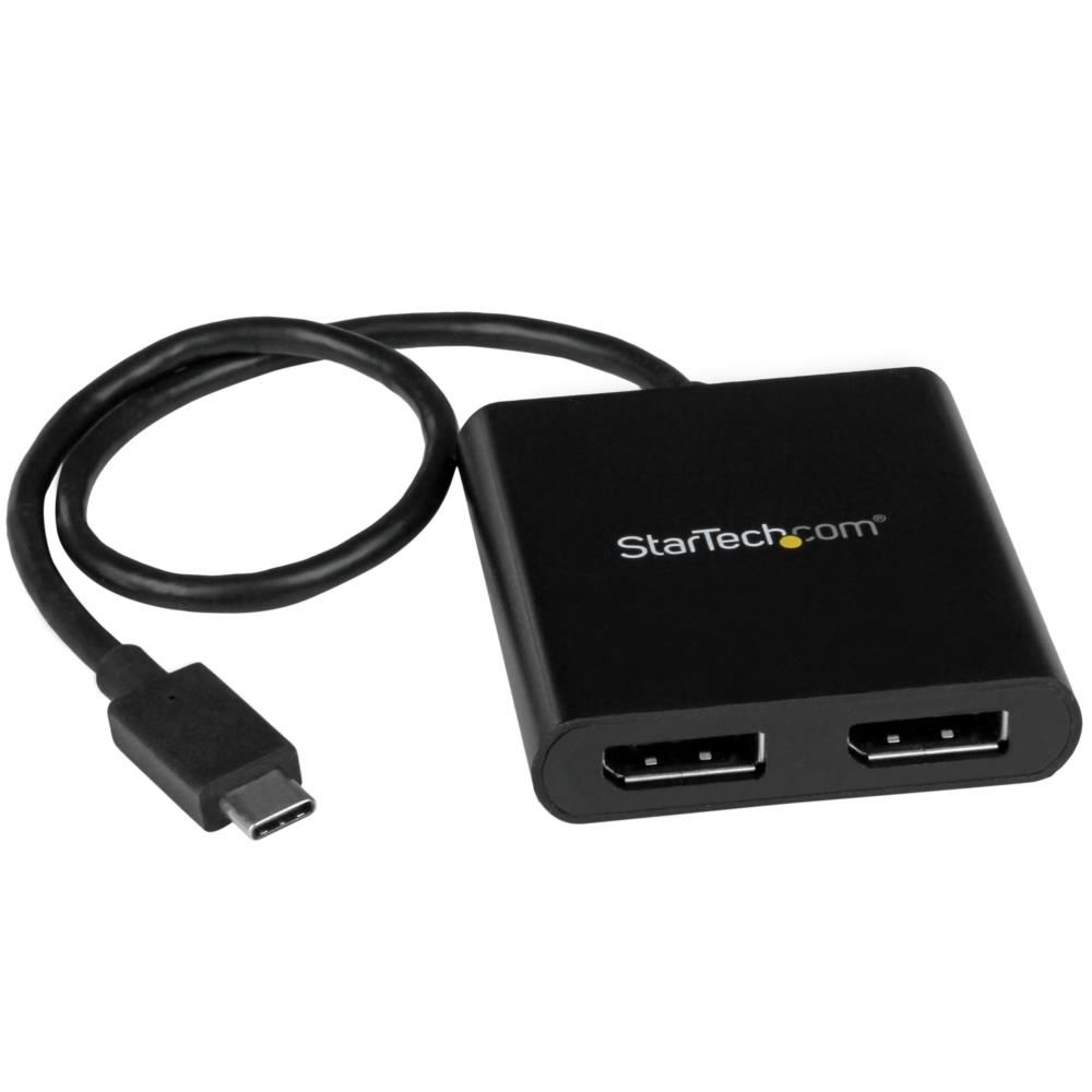 StarTech.com Ltd. USB-C-2x DisplayPort 1.2 変換アダプター/4K30Hz/デュアルモニター/30cm一体型ケーブル/Windowsのみ/MSTハブ/マルチモニター ディスプレイポート 分配器/Type-C ディスプレイアダプター MSTCDP122DP