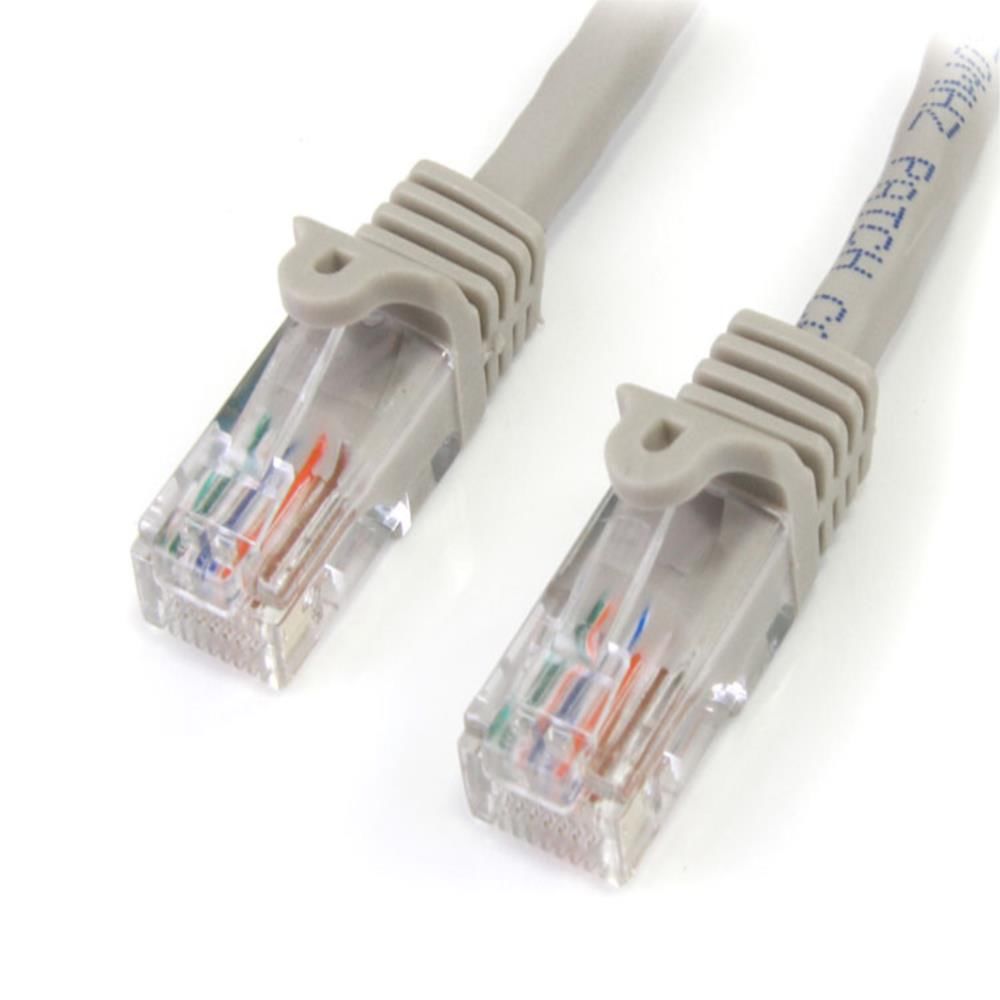 StarTech.com Ltd. 5m カテゴリー5e LANケーブル グレー RJ45コネクタ(ツメ折れ防止カバー付き) イーサネット対応Cat5e UTPケーブル 45PAT5MGR