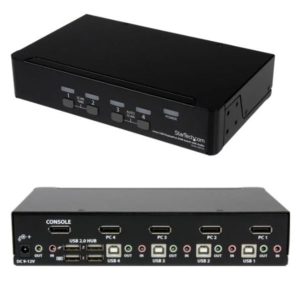 StarTech.com Ltd. 4ポートDisplayPort KVMスイッチ オーディオ対応 2ポートUSB 3.0ハブ ディスプレイポート接続CPU・PCパソコン切替器 SV431DPUA