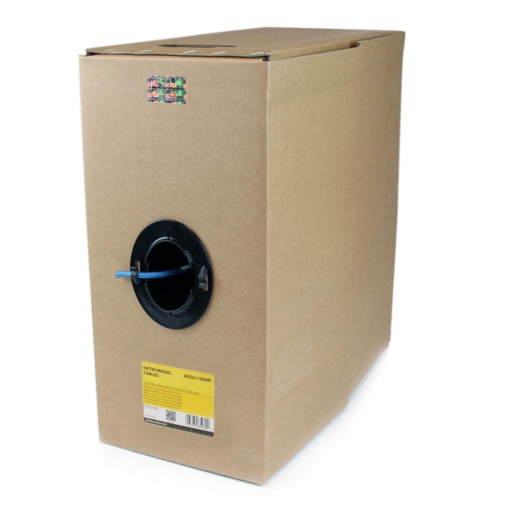 StarTech.com Ltd. 304.8m Cat6対応長尺LANケーブル 単線 ブルー 米国NEC規格CMR難燃グレード対応 リール巻き箱入りタイプ WIR6CMRBL