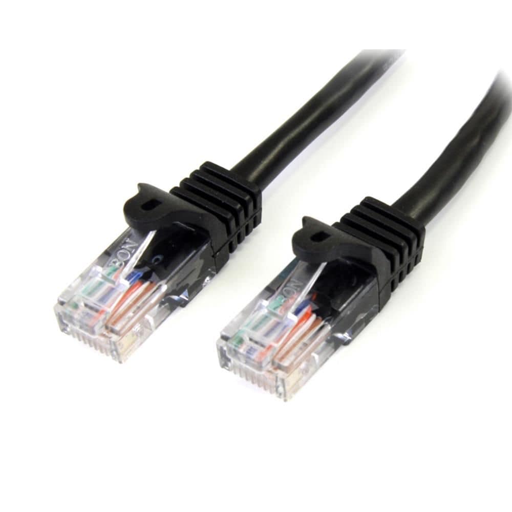 StarTech.com Ltd. 0.5m カテゴリー5e LANケーブル ブラック RJ45コネクタ(ツメ折れ防止カバー付き) イーサネット対応Cat5e UTPケーブル 45PAT50CMBK