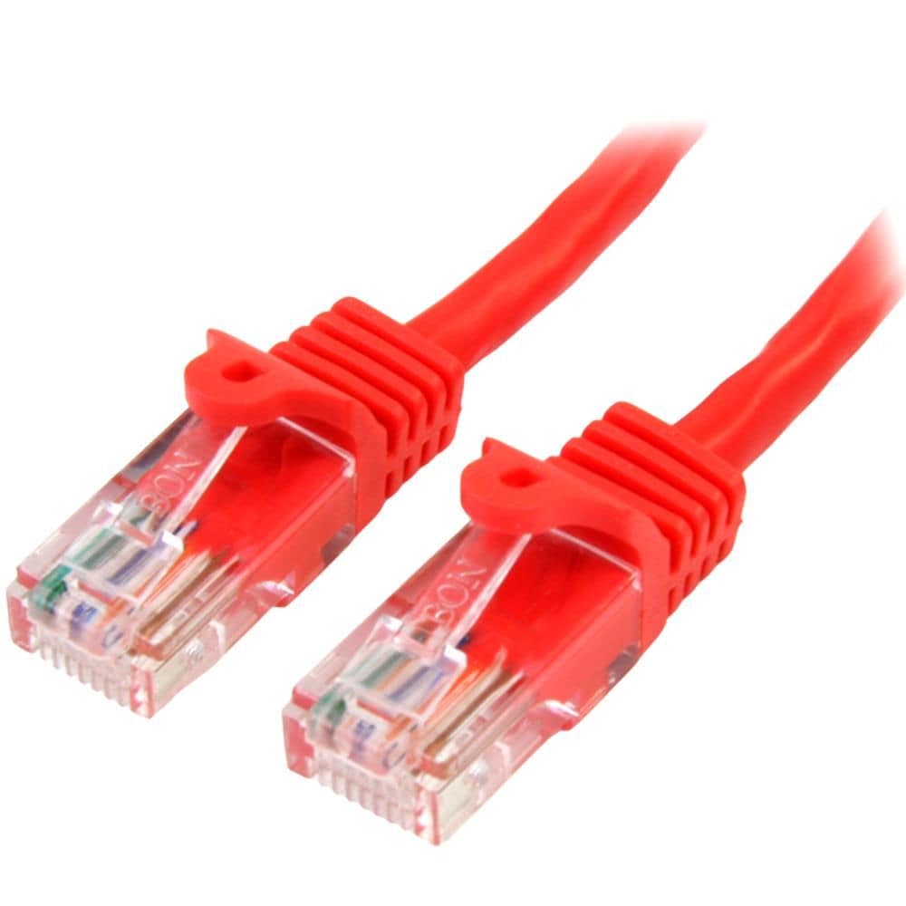 StarTech.com Ltd. 0.5m カテゴリー5e LANケーブル レッド RJ45コネクタ(ツメ折れ防止カバー付き) イーサネット対応Cat5e UTPケーブル 45PAT50CMRD
