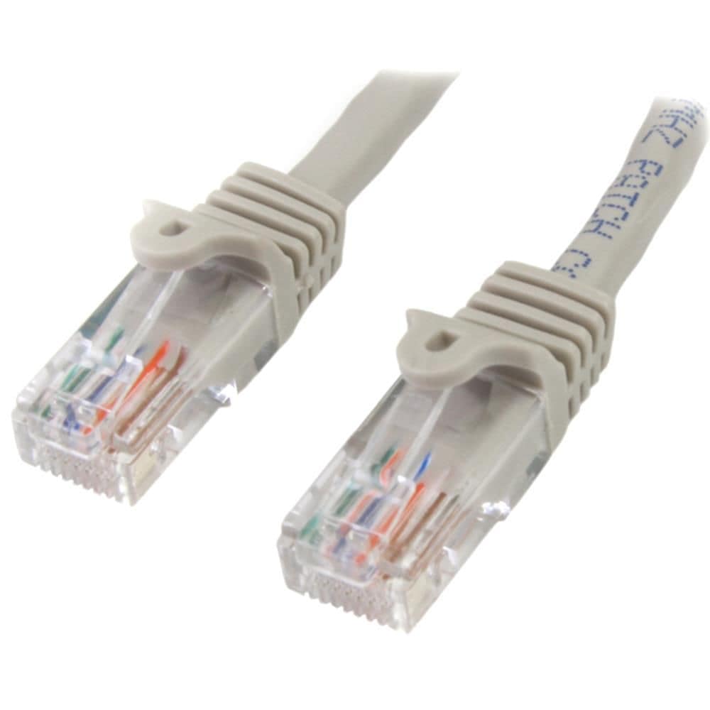 StarTech.com Ltd. 0.5m カテゴリー5e LANケーブル グレー RJ45コネクタ(ツメ折れ防止カバー付き) イーサネット対応Cat5e UTPケーブル 45PAT50CMGR