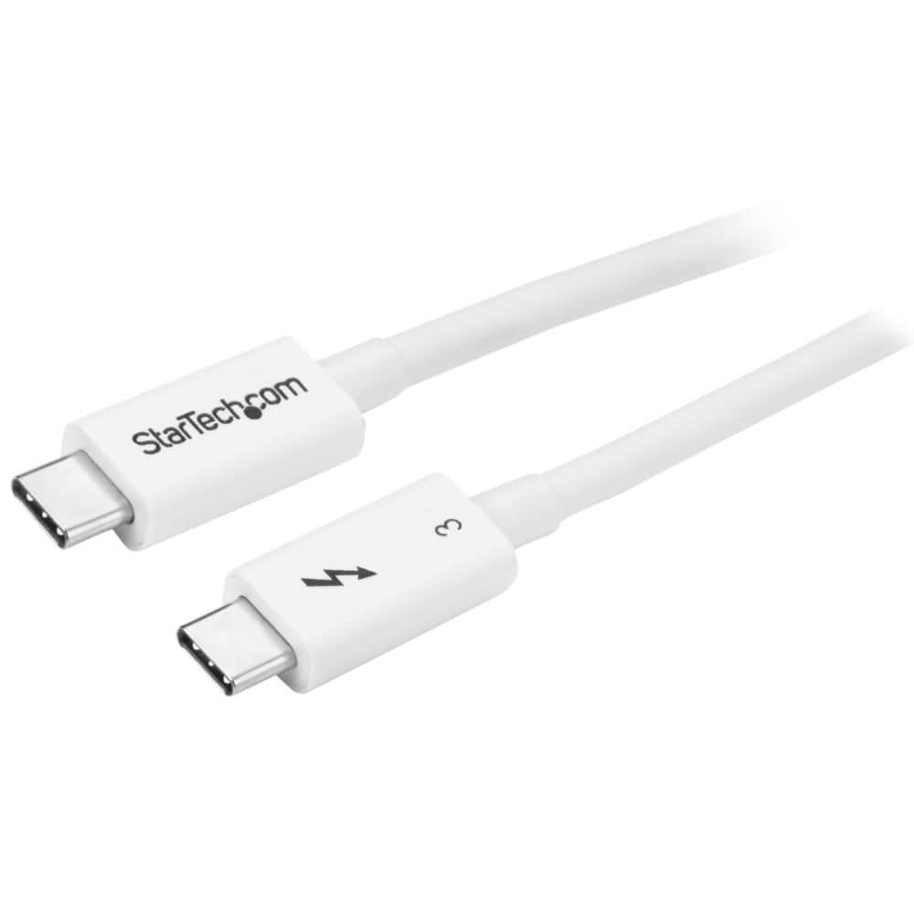 StarTech.com Ltd. Thunderbolt 3ケーブル/50cm/5K60Hz/40Gbps/100W USB PD/Thunderbolt 4 USB-C DisplayPort互換/ホワイト/サンダーボルト 高速データ転送 モニター ディスプレイ 映像出力 TBLT34MM50CW