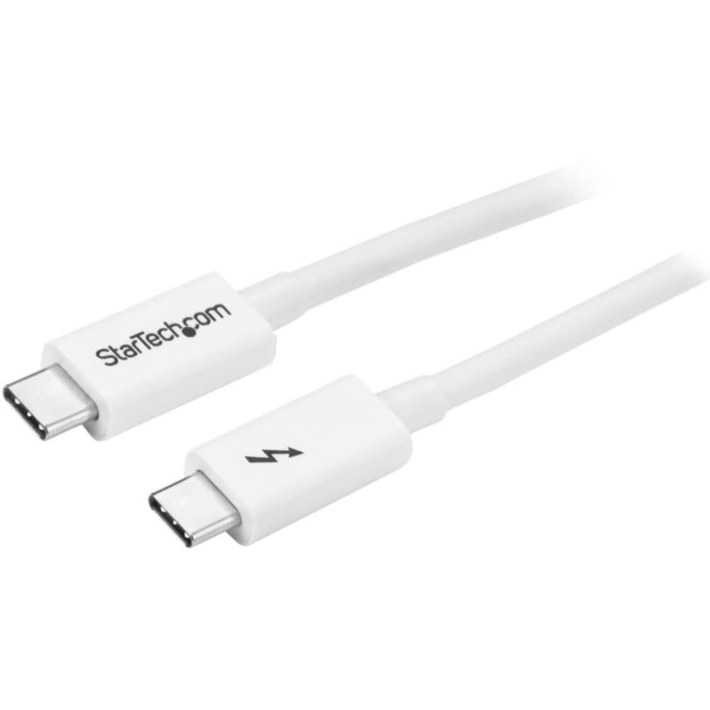 StarTech.com Ltd. Thunderbolt 3ケーブル/1m/4K60Hz/20Gbps/100W USB PD/Thunderbolt 4 USB-C DisplayPort互換/ホワイト/サンダーボルト 高速データ転送 モニター ディスプレイ 映像出力 TBLT3MM1MW