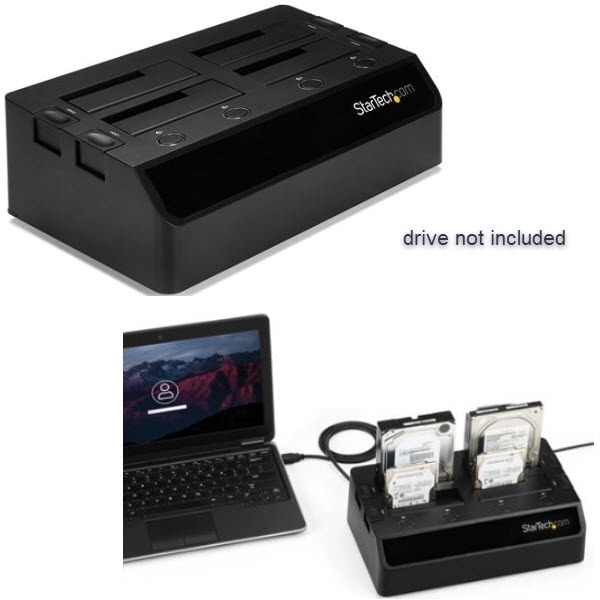 StarTech.com Ltd. HDD/SSD スタンド/USB 3.0接続/4ベイ/2.5/3.5インチ SATA 1.0/2.0/3.0/ホットスワップ & トップローディング/USB-Aケーブル & ACアダプター付属/ハードドライブドッキングステーション/外付けハードディスク ドック SDOCK4U33