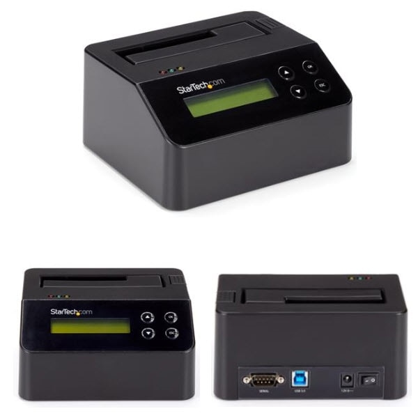 StarTech.com Ltd. HDD/SSDスタンド/データ消去専用/PC不要またはUSB 3.0接続/1ベイ/2.5/3.5インチ/スタンドアローン型/消去モード9種/4Kn/LCDディスプレイ/DB-9プリンターポート/HDD イレーサー 完全消去 SDOCK1EU3P2