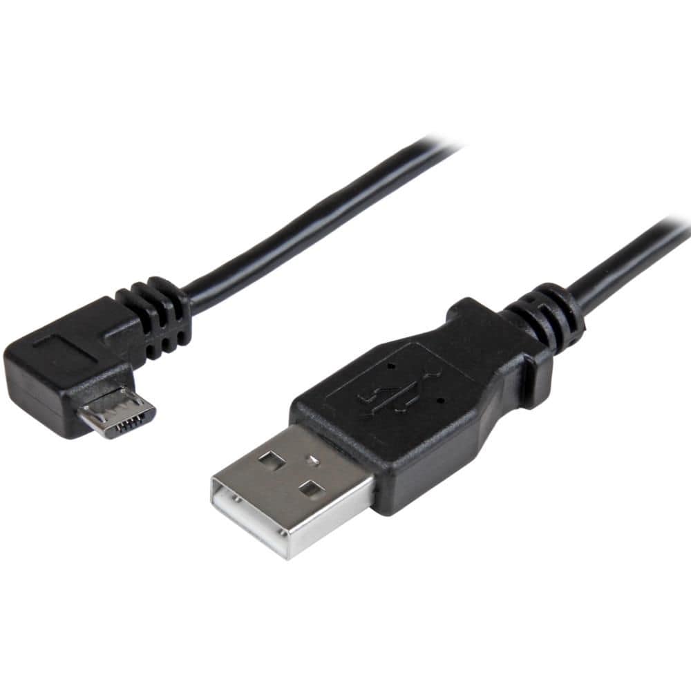 StarTech.com Ltd. スマホ充電Micro-USBケーブル 0.5m L型(90度)右向きマイクロUSB (オス) - USB (オス) 24AWG Micro-USB充電/データ転送ケーブル USBAUB50CMRA