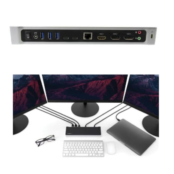 StarTech.com Ltd. ドッキングステーション/USB-C(USB 3.1 Gen 1)接続/トリプルモニター/4K HDMI & DisplayPort/60W USB PD/4x USB-A、1x USB-C/ギガビット有線LAN/Windows & Mac対応/多機能Type-Cハブ DK30CH2DPPD