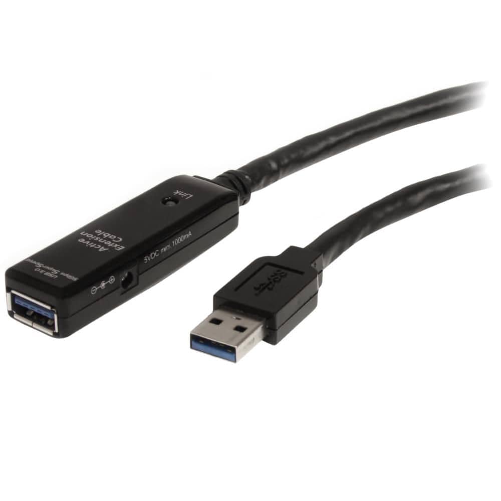 StarTech.com Ltd. USBケーブル/USB 3.0(5Gbps)/3m/アクティブタイプ/Type-A-Type-A/オス-メス/ACアダプター付属/ブラック/USB 延長コード/リピーター ロング エクステンダー ケーブル USB3AAEXT3M