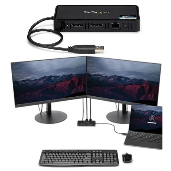 StarTech.com Ltd. USB 3.0接続 ミニ ドッキングステーション Mac/Windows対応 デュアルDisplayPortモニタ対応 4K/60Hz ギガビットイーサネットポート USBA2DPGB