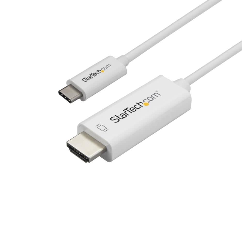 StarTech.com Ltd. USB-C-HDMI 変換ケーブル/1m/4K60Hz/USB Type-C-HDMI 2.0 ディスプレイアダプタケーブル/Thunderbolt 3 互換/DP 1.2 Altモード/HBR2対応/ホワイト CDP2HD1MWNL