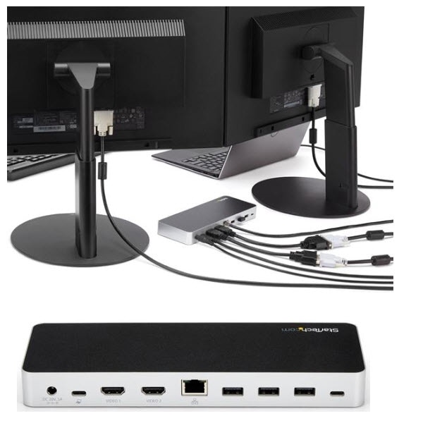 StarTech.com Ltd. ドッキングステーション/USB Type-C接続/USB 3.1 Gen 1/デュアルモニター/HDMIまたはDVI/60W USB PD/4x USB-A、1xUSB-C ハブ/GbE/3.5mmオーディオ/Windows MST30C2HHPD
