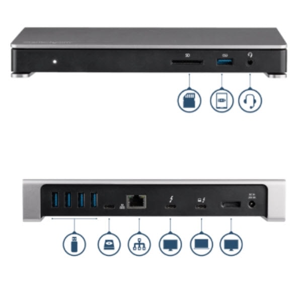 StarTech.com Ltd. Thunderbolt 3 ドッキングステーション Mac/Windows対応 デュアル4K 60Hzモニタ対応 SDカードリーダ USB PD 85W対応 USB-Cドック TB3DOCK2DPPD
