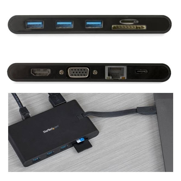 StarTech.com Ltd. USB Type-C接続マルチアダプタ Mac/Windows対応 HDMI/VGA 3x USB 3.0 SD/micro SD カードスロット USB PD 3.0 DKT30CHVSCPD
