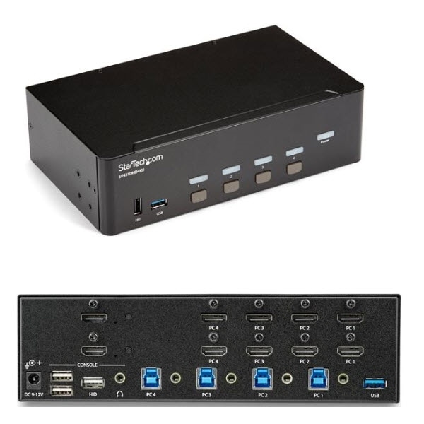 StarTech.com Ltd. 4ポートHDMI デュアルモニター KVM スイッチ 4K/30Hz対応 SV431DHD4KU