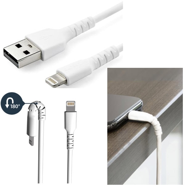StarTech.com Ltd. ライトニングケーブル 1m ホワイト Apple MFi認証iPhone充電ケーブル 高耐久性 Lightning - USB ケーブル RUSBLTMM1M