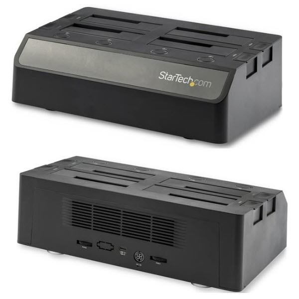 StarTech.com Ltd. HDD/SSD スタンド/USB 3.1接続/4ベイ/2.5/3.5インチ SATA 1.0/2.0/3.0/ホットスワップ&トップローディング/USB-A/Cケーブル & ACアダプター付属/ハードドライブドッキングステーション/外付けハードディスク ドック SDOCK4U313