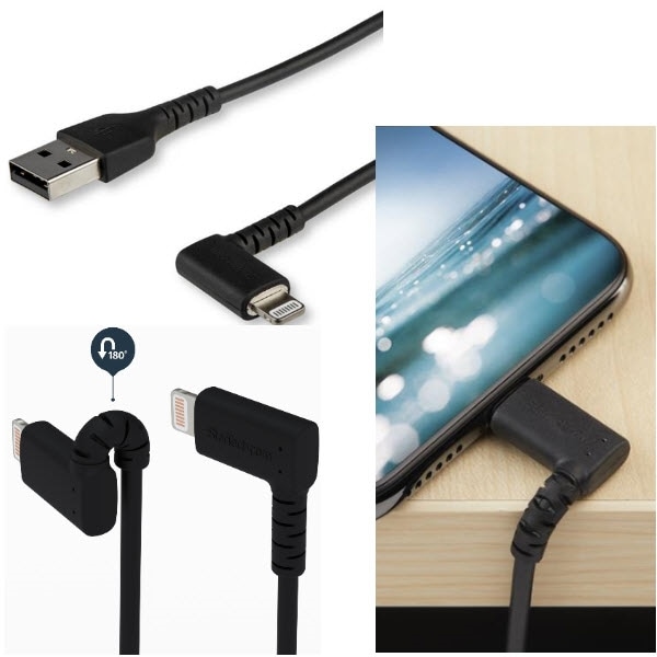 StarTech.com Ltd. L型ライトニングケーブル 2m Apple MFi認証iPhone充電ケーブル 高耐久性 Lightning-USB L字ケーブル RUSBLTMM2MBR