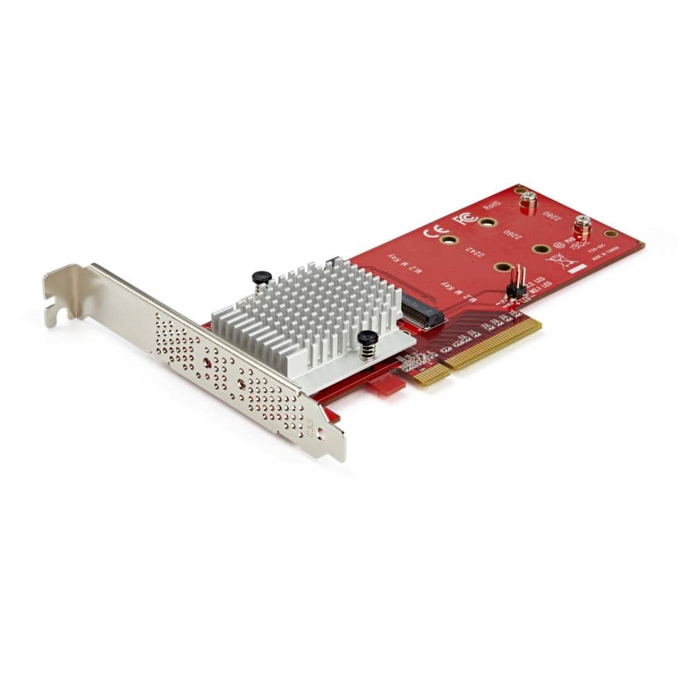 StarTech.com Ltd. M.2 PCIe SSDアダプタカード/2スロット/PCI Express x8/デュアルNVMeまたはAHCI M.2 SSD-PCI Express 3.0変換アダプタ/M.2 NGFF PCIe(M-Key)/2242、2260、2280/JBOD/Mac & PC PEX8M2E2