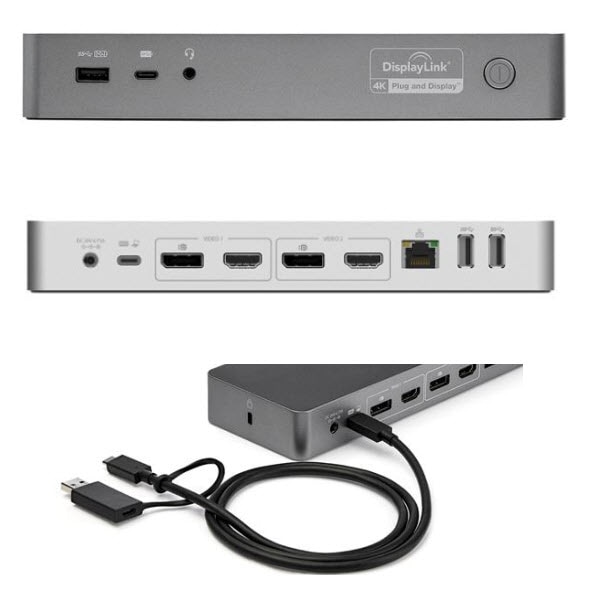 StarTech.com Ltd. ドッキングステーション/USB-C(USB 3.1 Gen1)& USB-A接続/デュアルモニター/4K60Hz HDMI & DisplayPort/60W USB PD/3x USB-A、1x USB-C/ギガビット有線LAN/Windows & Mac対応/多機能Type-Cハブ DK30C2DPPD